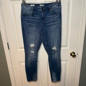 Vigoss Blue Skinny Strech Jeans with Distressed Details Size 16 GUC